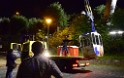 Koelner Seilbahn Gondel blieb haengen Koeln Linksrheinisch P975